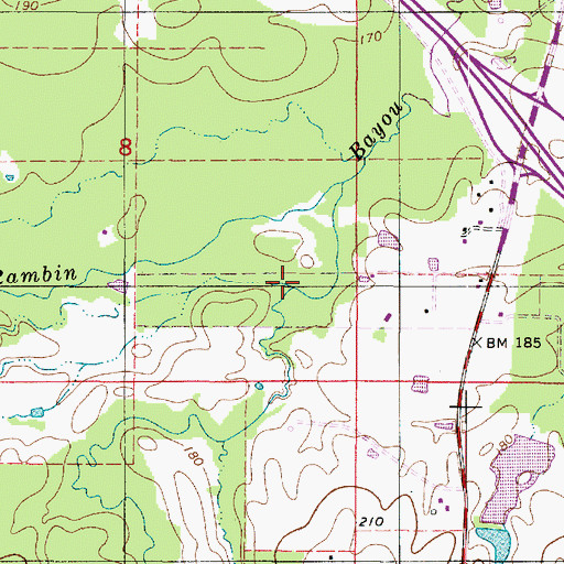 Topographic Map of Greenwood Creek, LA