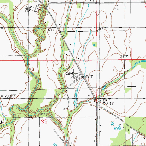 Topographic Map of Greer Cemetery, LA