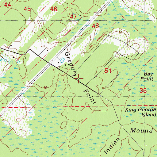Topographic Map of Gregory Point, LA