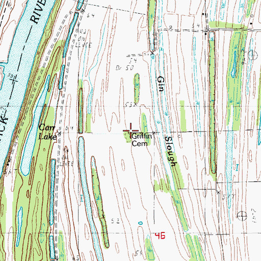 Topographic Map of Griffin Cemetery, LA