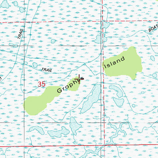Topographic Map of Grophes Island, LA