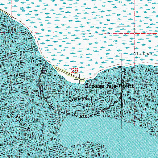 Topographic Map of Grosse Isle Point, LA