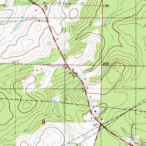 Topographic Map of Growing Valley Church, LA