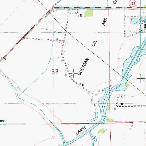Topographic Map of Gueydan Oil and Gas Field, LA