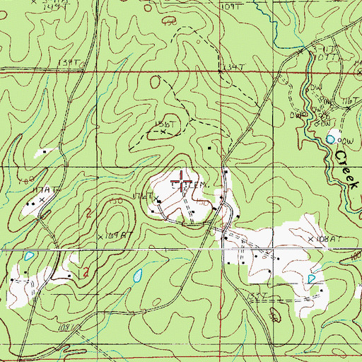 Topographic Map of Guin Cemetery, LA