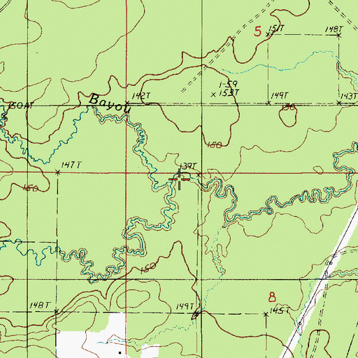Topographic Map of Gum Bayou, LA
