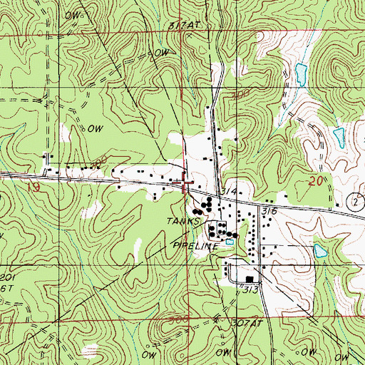 Topographic Map of Gum Grove School, LA