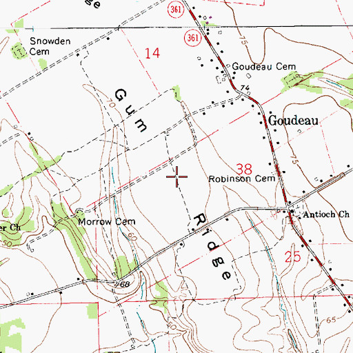 Topographic Map of Gum Ridge, LA