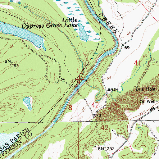 Topographic Map of Gum Ridge Chute, LA