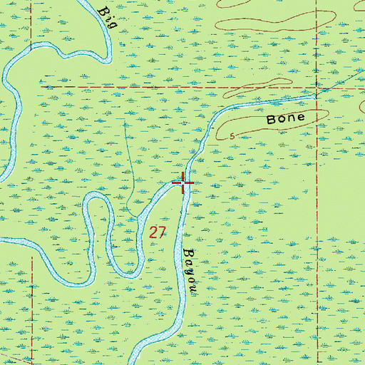Topographic Map of Gum Slough, LA