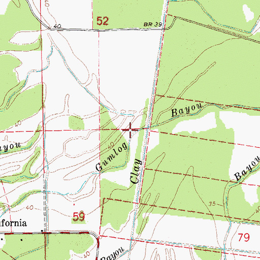 Topographic Map of Gumlog Bayou, LA