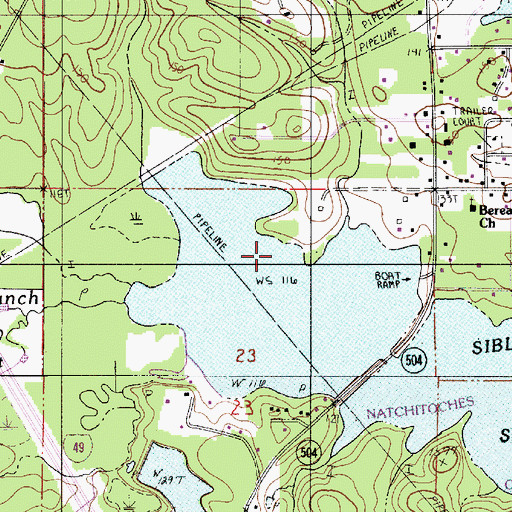 Topographic Map of Gumroot Branch, LA