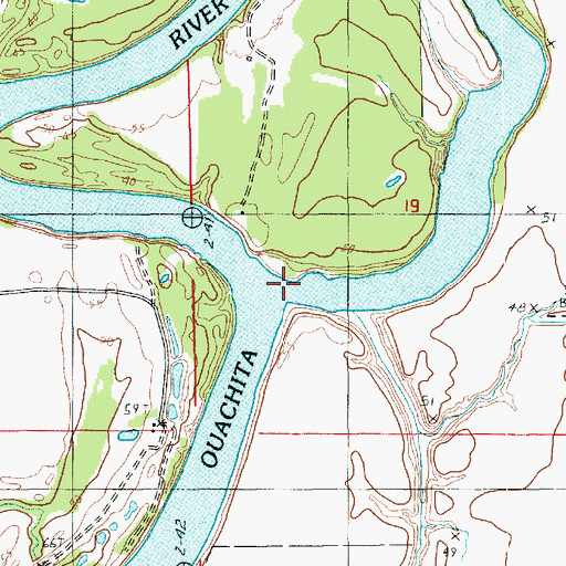 Topographic Map of Haha Bayou, LA