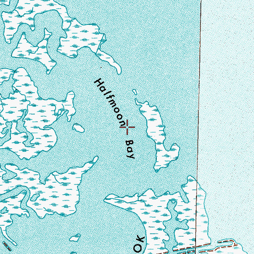 Topographic Map of Halfmoon Bay, LA