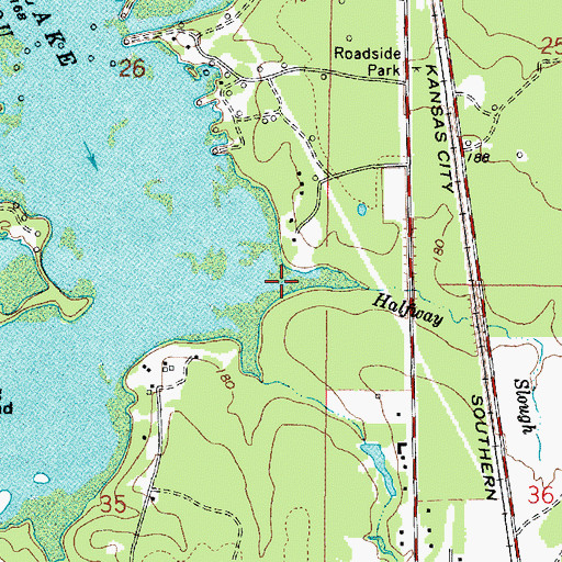 Topographic Map of Halfway Slough, LA