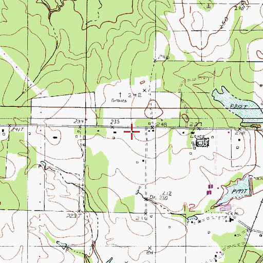 Topographic Map of Hall Grove School, LA