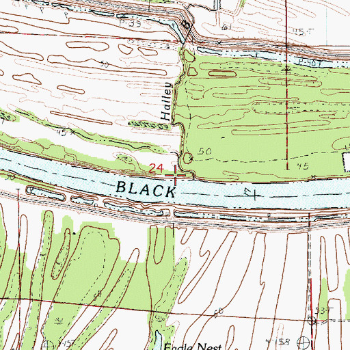 Topographic Map of Halley Bayou, LA