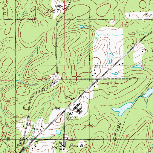 Topographic Map of Halls Church, LA