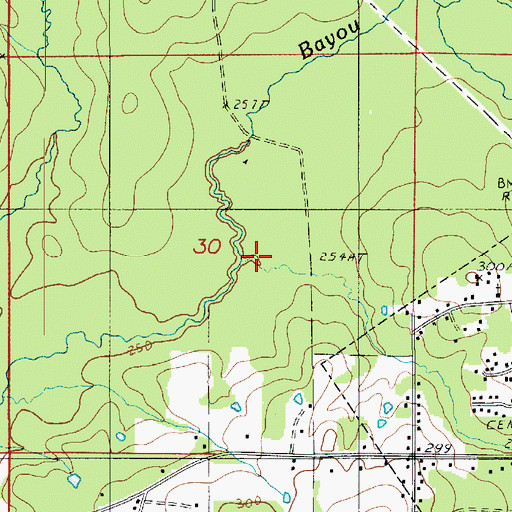 Topographic Map of Hampton Branch, LA