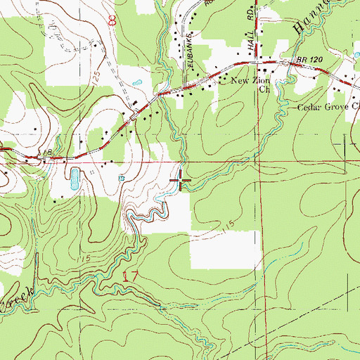 Topographic Map of Hanna Creek, LA