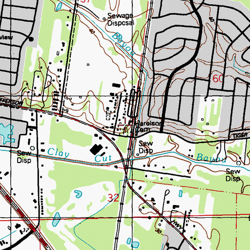 Topographic Map of Harelson Cemetery, LA