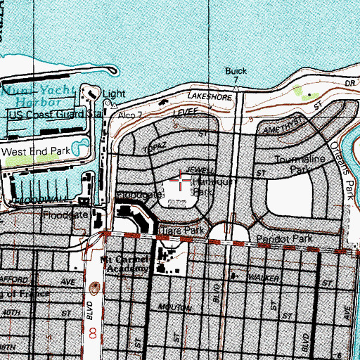 Topographic Map of Harlequin Park, LA