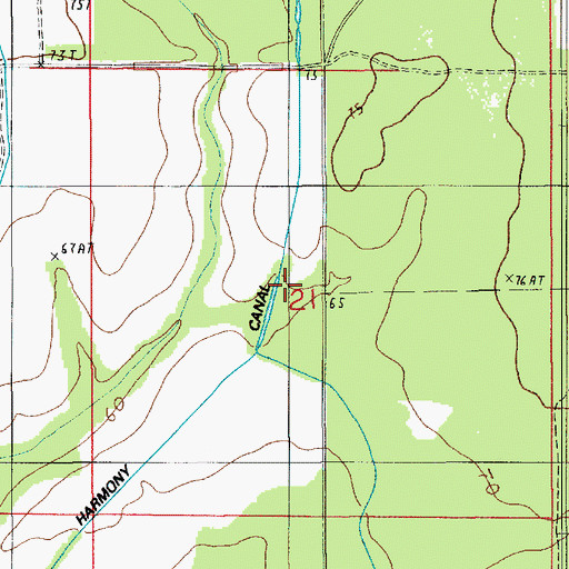 Topographic Map of Harmony Canal, LA