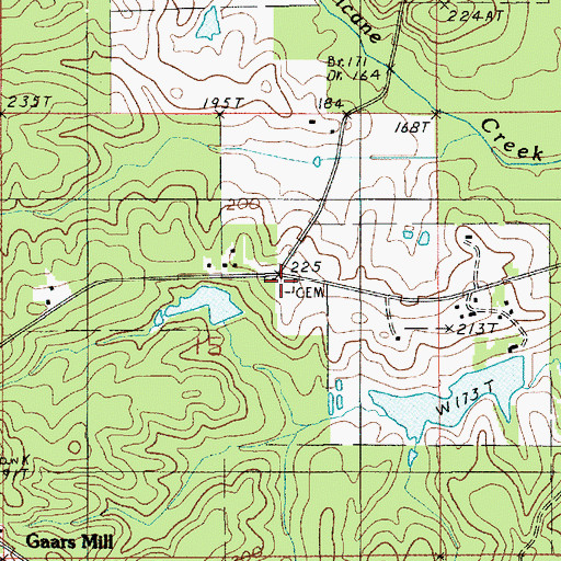 Topographic Map of Harmony Grove Church, LA