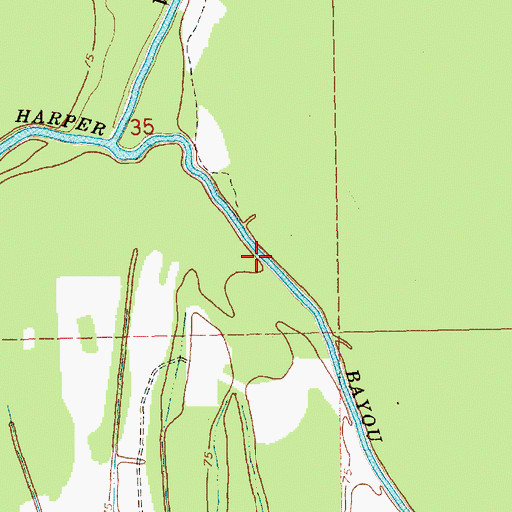 Topographic Map of Harper Bayou, LA