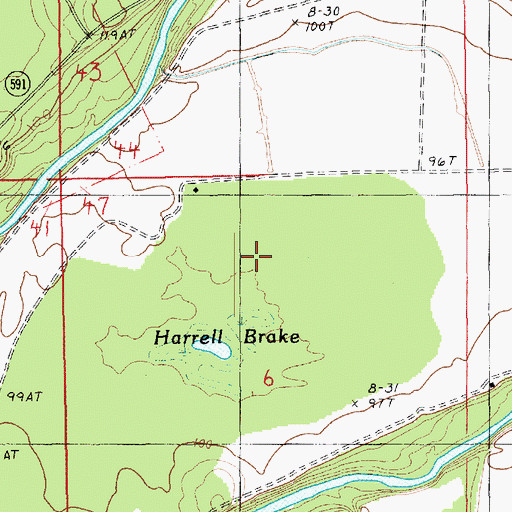 Topographic Map of Harrell Brake, LA
