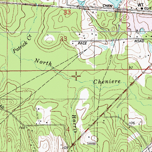 Topographic Map of Harris Branch, LA