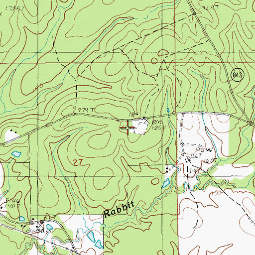 Topographic Map of Harris Chapel Cemetery, LA