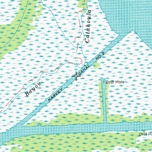 Topographic Map of Harvey Canal Number Two, LA