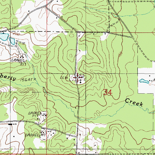 Topographic Map of Harvey Church, LA