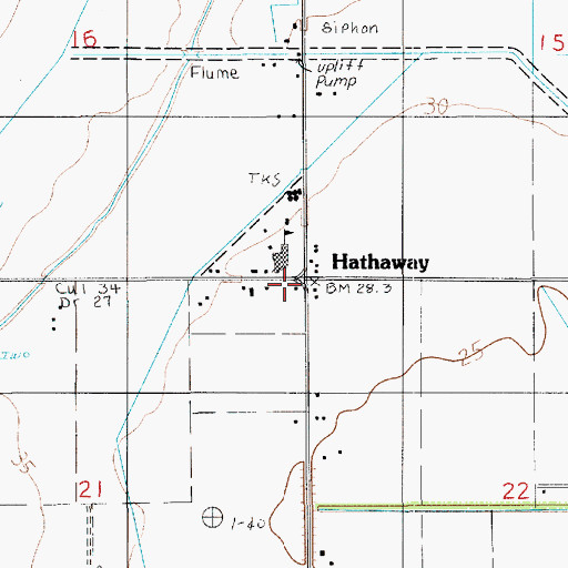Topographic Map of Hathaway, LA
