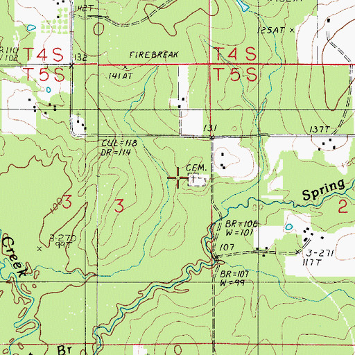 Topographic Map of Havens Cemetery, LA