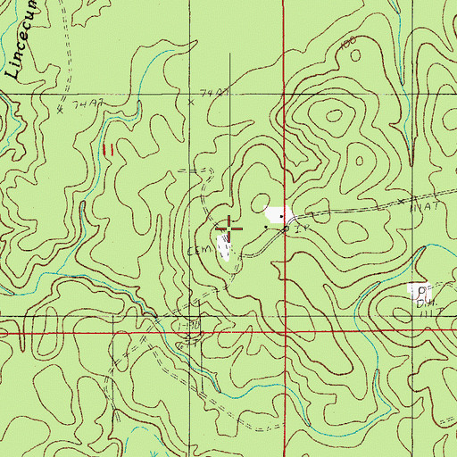 Topographic Map of Hawthorne Cemetery, LA