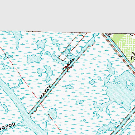 Topographic Map of Hayes Canal, LA