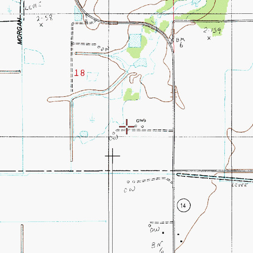 Topographic Map of Hayes Gas Field, LA