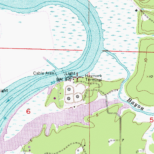 Topographic Map of Haymark Terminal, LA