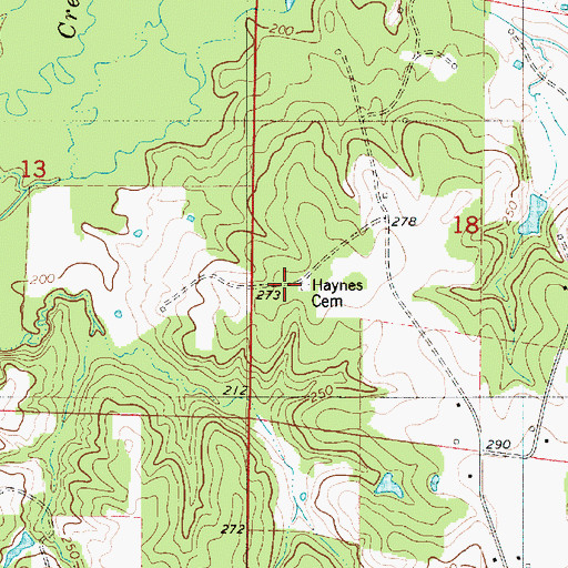 Topographic Map of Haynes Cemetery, LA