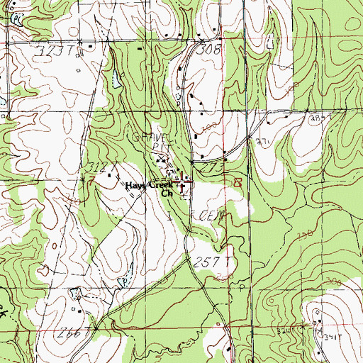 Topographic Map of Hays Creek Church, LA