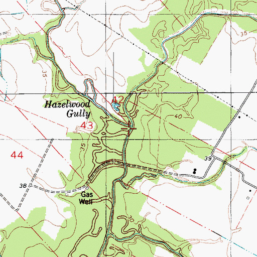 Topographic Map of Hazelwood Gully, LA
