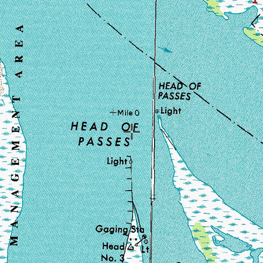 Topographic Map of Head of Passes Lighthouse, LA