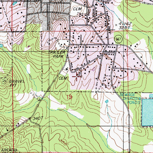 Topographic Map of Hebron School, LA