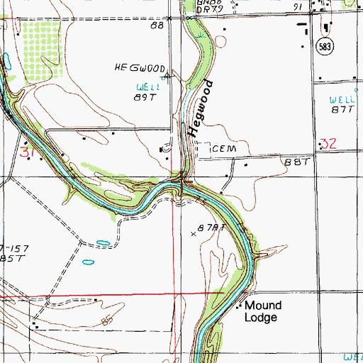 Topographic Map of Hegwood Bayou, LA