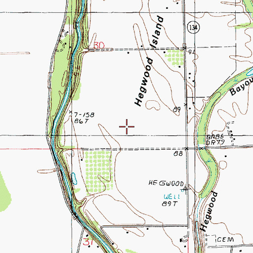 Topographic Map of Hegwood Island, LA