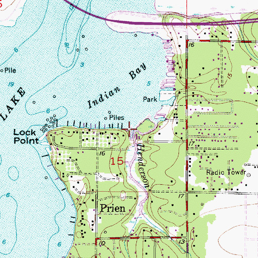 Topographic Map of Henderson Bayou, LA