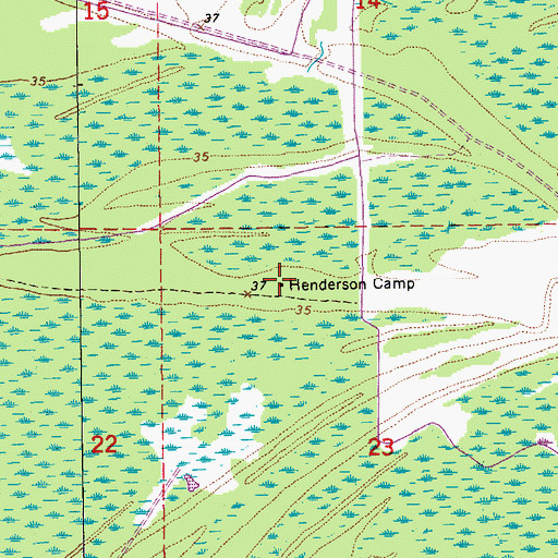 Topographic Map of Henderson Camp, LA