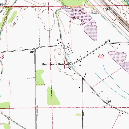 Topographic Map of Henderson School, LA
